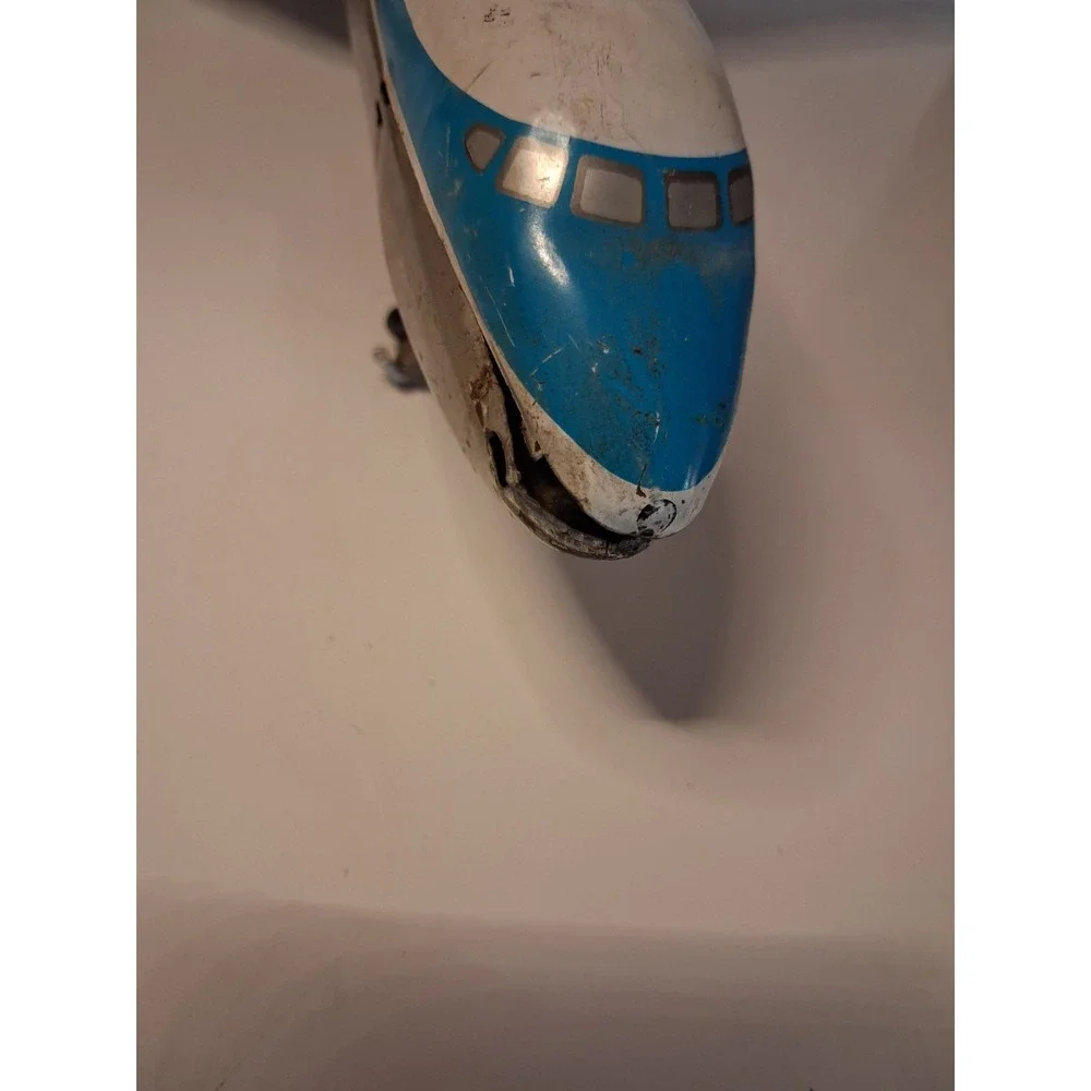 Vintage 1960s Pan Am Boeing 707 Tin Litho Friction Toy Airplane Japan 15-18